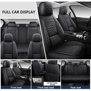 Fundas de Asiento de Cuero de Lujo para Automóvil, Color Personalizado, con Soporte Lumbar, Accesorio Universal para Estados Unidos, Transpirables y Protectoras - Product Image 3