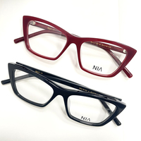 Lunettes de haute qualité, unisexes, carrées, à monture intégrale, motif uni, en acétate, avec verres transparents pour la lecture et la protection des yeux
