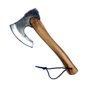 Hacha Vikinga Hecha a Mano con Hoja Ancha, Tomahawk <span class=keywords><strong>de</strong></span> Supervivencia para Camping con Mango <span class=keywords><strong>de</strong></span> <span class=keywords><strong>Madera</strong></span>, Herramienta Multifuncional para Exteriores para Partir Leña y Acampar - Product Image 3