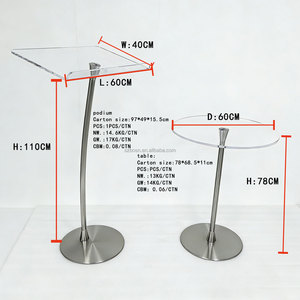 Podio de Acrílico Directo de Fábrica |   <span class=keywords><strong>Atril</strong></span> Combinado de PMMA y Metal |   Soporte de Presentación Resistente para Conferencias y Aulas - Product Image 3