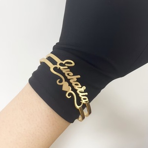 Qiuhan OEM/ODM Personalized Name Cuff <strong>Bangle</strong> Custom Stainless Steel Bracelet Custom Name Cuff <strong>Bangle</strong> <strong>for</strong> Kids Women <strong>Men</strong> - Product Image 4