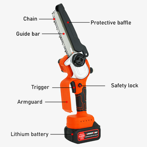 Mini-tronçonneuse électrique sans fil de 6 pouces avec moteur sans balais, alimentée par batterie, scie de jardin portative pour usage industriel et bricolage, chaîne de qualité industrielle - Product Image 2