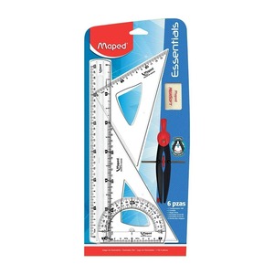 Cho <span class=keywords><strong>Maped</strong></span> trường hình học thiết lập 6-mảnh cá nhân vỉ Cai Trị và hình vuông la bàn Toán Học kim loại thiết lập [186020433] - Product Image 1