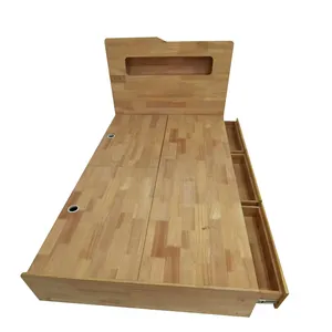 나무 플랫폼 침대 프레임 소나무 단단한 나무 싱글 더블 침대