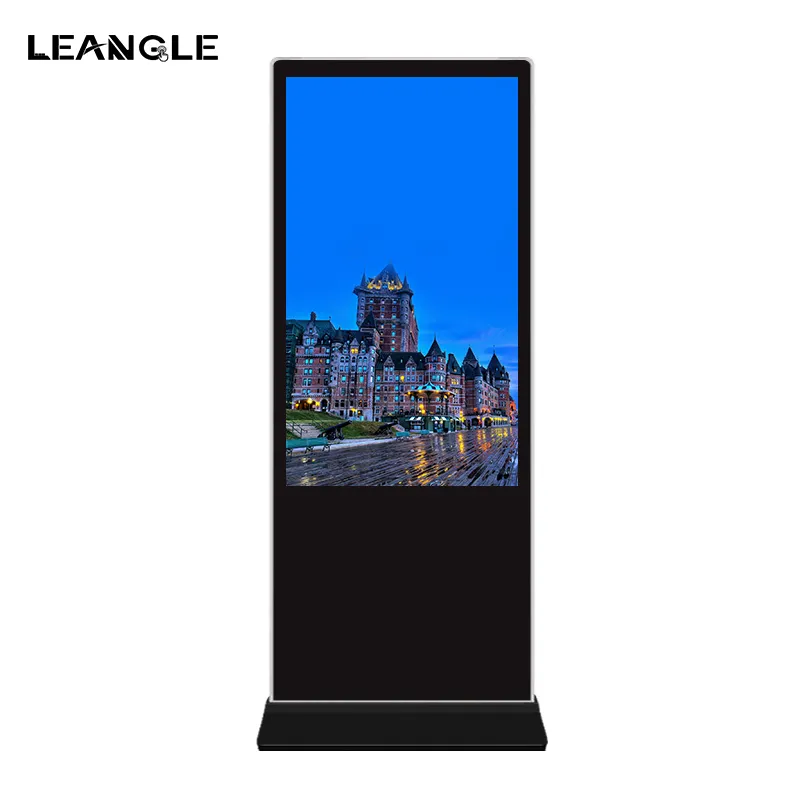 43-65 इंच मंजिल स्टैंड खड़ी एलसीडी टच स्क्रीन इनडोर विज्ञापन देने के लिए विज्ञापन डिजिटल साइनेज