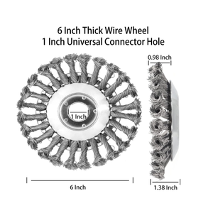 Tête <span class=keywords><strong>de</strong></span> coupe débroussailleuse rotative, disque <span class=keywords><strong>de</strong></span> brosse en fil d'acier à nœud torsadé, lame <span class=keywords><strong>de</strong></span> coupe filaire, tête <span class=keywords><strong>de</strong></span> mangeur d'herbe pour l'élimination <span class=keywords><strong>de</strong></span> la rouille <span class=keywords><strong>de</strong></span> la <span class=keywords><strong>mousse</strong></span> - Product Image 5