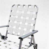 Chaise de camping et de plage pliable en gros, personnalisée, à 2 plis, avec sangle, cadre métallique durable, imperméable, pour pique-nique en extérieur
