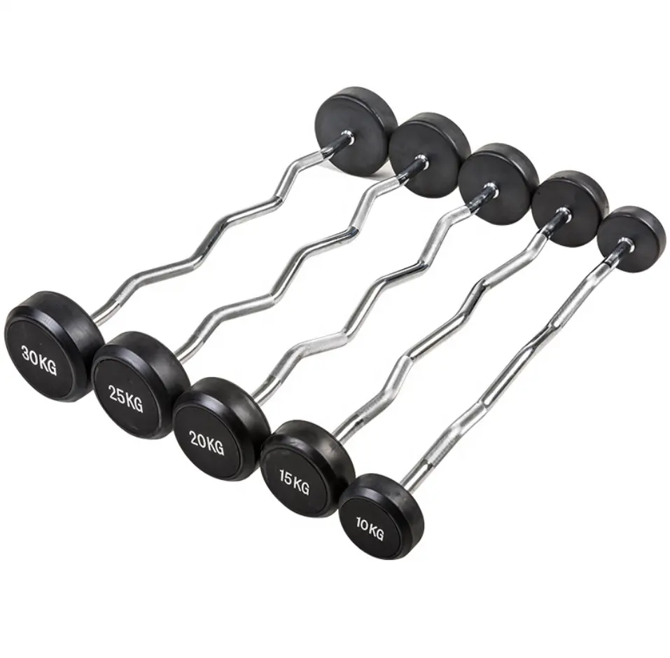 Cheap price high quality rubber barbell set fixed barbell in weight lifting