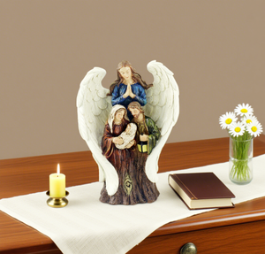 Venta al por mayor de resina personalizada Sagrada Familia Jesús resina Ángel escultura poliresina Navidad católica religiosa estatuilla - Product Image 3