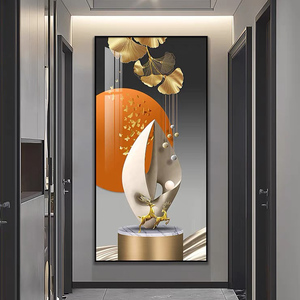 Hiện đại trừu tượng vàng hình học Áp phích in hình ảnh Bắc Âu phòng khách tường nghệ thuật khung pha lê sứ trang trí bức tranh - Product Image 5