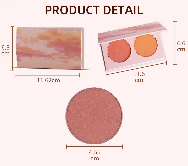 2 trong 1 Blusher ép bột cho má tạo nên nhãn hiệu riêng trang điểm Blush Palette