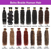 Cheveux brésiliens vierges en gros, ondulés profonds, 20 pouces, pour tresses, style bohème, faciles à séparer, pour femmes noires