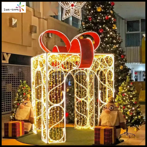 Suministros de decoración navideña, luces LED de Navidad, caja de regalo con motivo luminoso, luz para exteriores para Año Nuevo - Product Image 4