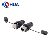 Connecteur RJ45 en nylon 180 degrés femelle monté sur panneau câble Ethernet 24AWG 6 chats 8P8C connecteur de Transmission de Signal prise IP68