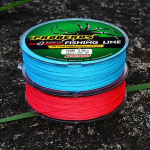 Línea de pesca de caballo fuerte, 4 trenzados, 100m, Amarillo/azul/rojo/gris/verde, línea de PE de 5 colores, #0,4-10 #, línea trenzada, etiqueta verde - Product Image 5