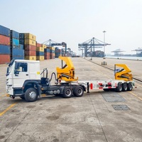 Semi-remorque Sidelifter Sino Truck robuste avec télécommande, auto-chargeante et transportant des conteneurs de 20/40 pieds, un camion de 37 tonnes
