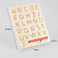 Tablero de Trazado del Alfabeto de Madera Personalizado Educativo de Marca Privada, Juguete Sensorial para Práctica de Escritura a Mano