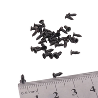 Vis à bois à tête cylindrique Phillips en acier oxydé noir M1.4-M3.5, classe 4.8 et 6.8, métriques M2