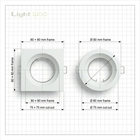Carcasa Arquitectónica Antideslumbrante para Downlight, Marco para Lámpara GU10, Soporte MR16, Deflector Profundo, Marco para Foco Empotrado, Pieza para Iluminación