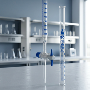 Bureta de Vidrio de 50 ml, Bureta de Laboratorio Graduada, Vaso de Titulación para Ácidos y Álcalis, Equipo de Laboratorio Químico, Material de Laboratorio, India, 1 Año de Garantía - Product Image 3