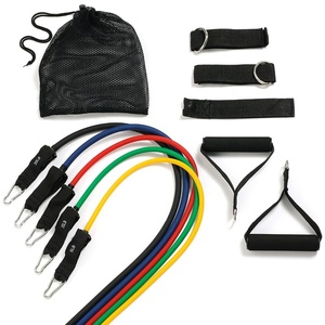 Ensemble de bandes de résistance Microfitness 11 pièces, 100% latex naturel, jusqu'à 50 lbs, longueur 1,2 m avec système de fixation métallique - Product Image 2