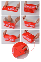 Boîte à poulet frit écologique jetable avec des plis en papier artistique pour les frites et les plats à emporter