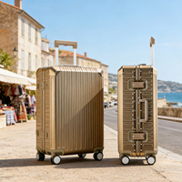 Maleta de Viaje de Aluminio de 20 Pulgadas, Maleta de Mano de Lujo, con Ruedas Universales TSA, Maleta de Viaje