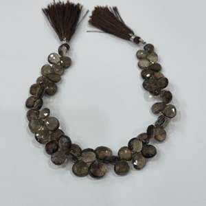 Perfectly Cut Natural Smoky Quartz Gemstones Loose Necklace Fancy Briolette Faceted <b>Beads</b> <b>for</b> Men/<b>Women</b> or Jewellery - Product Image 4