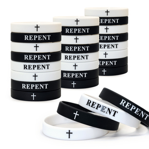 Pulsera de Silicona con Logotipo Personalizado de Fábrica, Brazalete de Goma Religioso con Cruz, Regalo Promocional para Eventos de Iglesia, Fe Cristiana - Product Image 1
