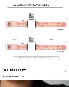 สายนาฬิกาซิลิโคนขายส่งสำหรับ Apple Watch S10 11 46 มม. Ultra 49 มม. SE 44 มม. สีรุ้ง โปร่งแสง แบบด้าน - Product Image 2