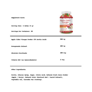 Supplément de vinaigre de cidre de pomme OEM pour adulte ventre plat amincissant soutient la santé digestive vitamines bonbons gommeux de poids - Product Image 3