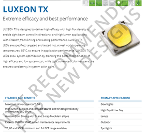 Puce LED Lumileds L1T2-5070000000000 LUXEON TX haute puissance 2,8 V 700 mA 120 2-SMD blanc froid 5000 K - Product Image 2