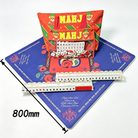 Ensemble de Mahjong Américain Premium, Tuiles de Mahjong en Acrylique de Noël avec Supports, Tapis et Sacs, Accessoires Complets pour Soirées de Jeu