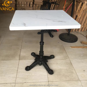 <span class=keywords><strong>Table</strong></span> de restaurant en pierre de quartz de meubles de restaurant de café de luxe commercial avec base en <span class=keywords><strong>fonte</strong></span> très stable - Product Image 3