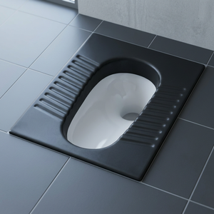 Inodoro de cerámica de grado indio, negro bicolor, moderno, tipo squat, sanitario asequible, WC de cerámica blanca, inodoro árabe tipo squat - Product Image 4