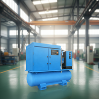 Compresseur d'air à vis portable 4-en-1 16 bars 7,5KW/11KW/15KW/22KW 300 litres 500 litres refroidi par air pour découpe laser