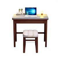 Bureau pliable de luxe léger en bois et pierre, idéal pour la maison, le bureau, les petits appartements, la chambre à coucher, style moderne et simple, pour ordinateur portable/ordinateur