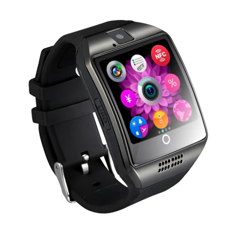 1.54 inch color screen gsm sim card calling q18 smartwatch phone bluetooth sport positioning call smart watch with camera