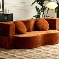 Canapé-lit pliant 2-en-1 pour salon, fauteuil géant en forme de pouf