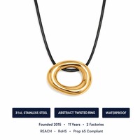Collier Pendentif Chaîne Corde Ovale Creuse 2026 Plaqué Or 18 carats en Acier Inoxydable, Vente en Gros, Prêt à Expédier, Meilleure Vente