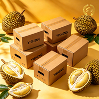 Robuuste, duurzame, milieuvriendelijke, herbruikbare golfkartonnen verpakking met aangepaste bedrukking voor durian fruit, anti-stoot.