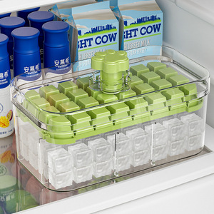 Ice Cube Mold <b>Press</b> Type With Storage Box Food Grade Plastic Cube Ice Maker For Home Use Family - Product Image 4