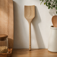 Ensemble d'ustensiles de cuisine durables en bois d'acacia naturel de qualité supérieure, spatules, sans danger pour les aliments, durables, fabriquées à la main, en bois massif