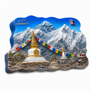 Aimant de réfrigérateur en résine 3D en relief, paysage de sommet de montagne et de temple, autocollant magnétique, fabrication directe OEM ODM - Product Image 1
