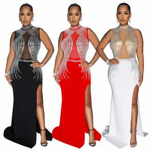 Nouvelle Robe Longue de Soirée en Gaze Brodé pour Femme, Collection 2026, Tendance Club, Marque de Luxe Célèbre - Product Image 1