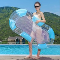 Bouée de natation double en PVC pour parents et enfants Blue Moonlight, dispositif de flottation aquatique pour adultes, lit de piscine gonflable