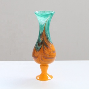 <span class=keywords><strong>Vaso</strong></span> Artistico Artigianale in Vetro Sodico-Calcico con Base a Piede Unita a Caldo, Motivo a Spirale Fluida, Curva a S, Lusso per Hotel, Arredamento Casa, Matrimoni - Product Image 4