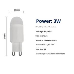 G4 G9 COB <span class=keywords><strong>LED</strong></span> لمبة <span class=keywords><strong>LED</strong></span> من السيراميك مصدر ضوء سبوت 38 ° ، تبديد حرارة ممتاز لإضاءة المستودعات المنزلية - Product Image 6