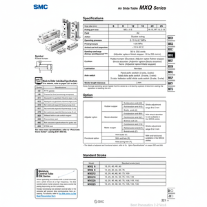 Table coulissante pneumatique SMC MXQ12L-75 - Product Image 1