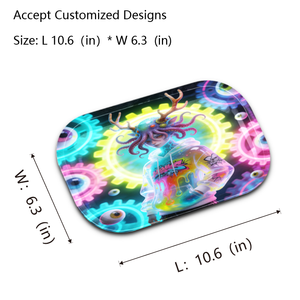 Vassoio Rettangolare in Metallo Personalizzato con Logo, Stile Classico Semplice, 270x160x25mm, per Fumatori, Vendita all'Ingrosso - Product Image 4